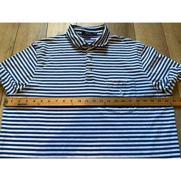 Polo Ralph Lauren Classic Fit Short Sleeve Striped Shirt Mens Large Blue *READ - Picture 8 of 12